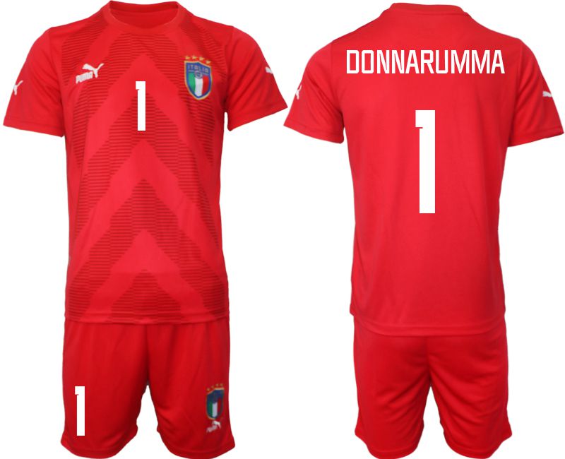 Men 2022 World Cup National Team Italy red goalkeeper #1 Soccer Jersey1